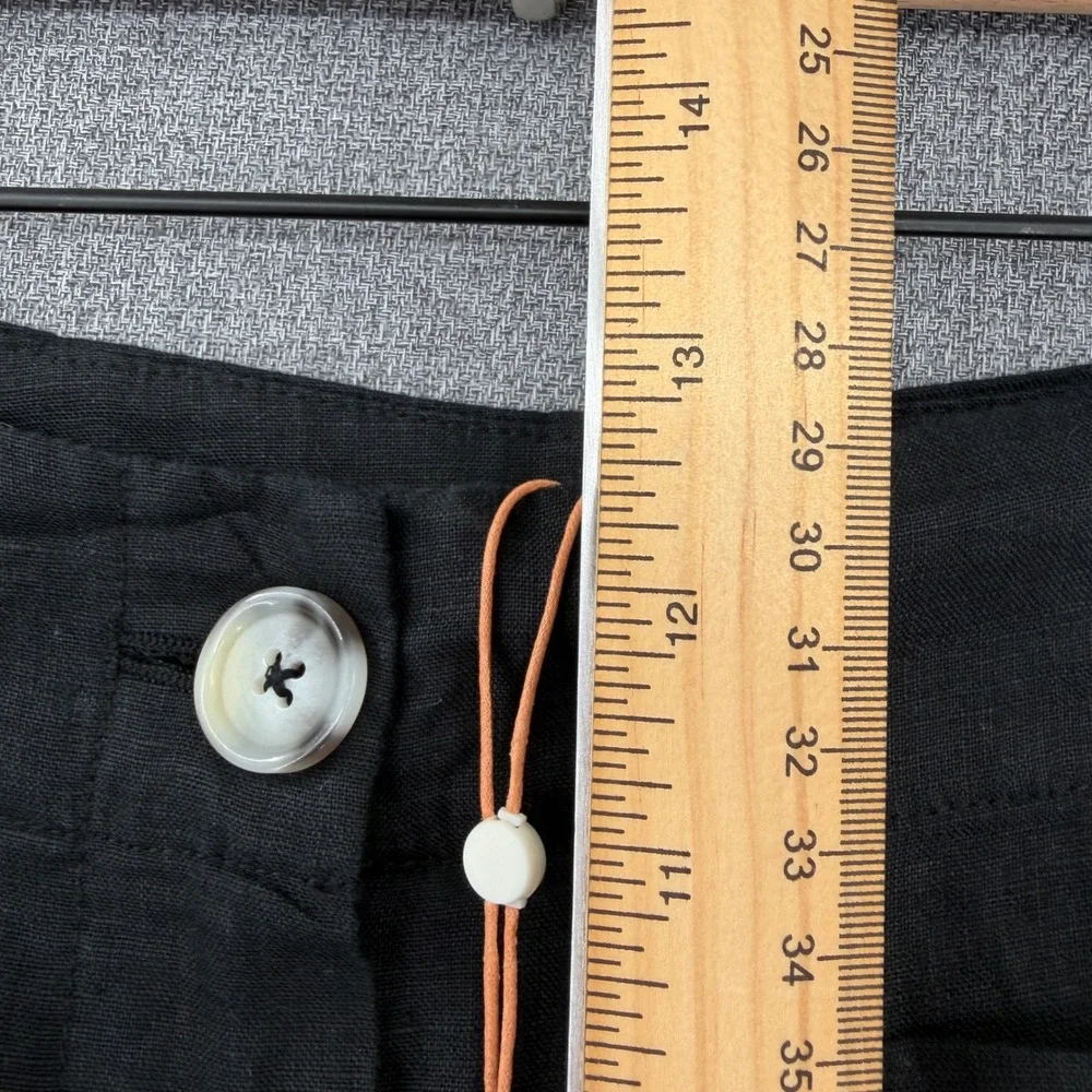 Quince European Linen Patch Pocket Wide Leg Pants Black 16 Minimalist Neutral